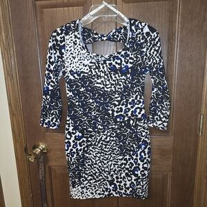 Forever 21 Black and Blue Animal Print Dress